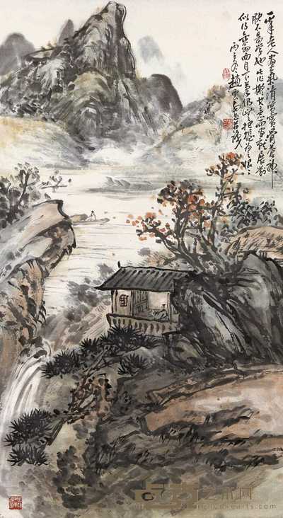 赵云壑 樵林运岫图 镜心 97.5×55cm